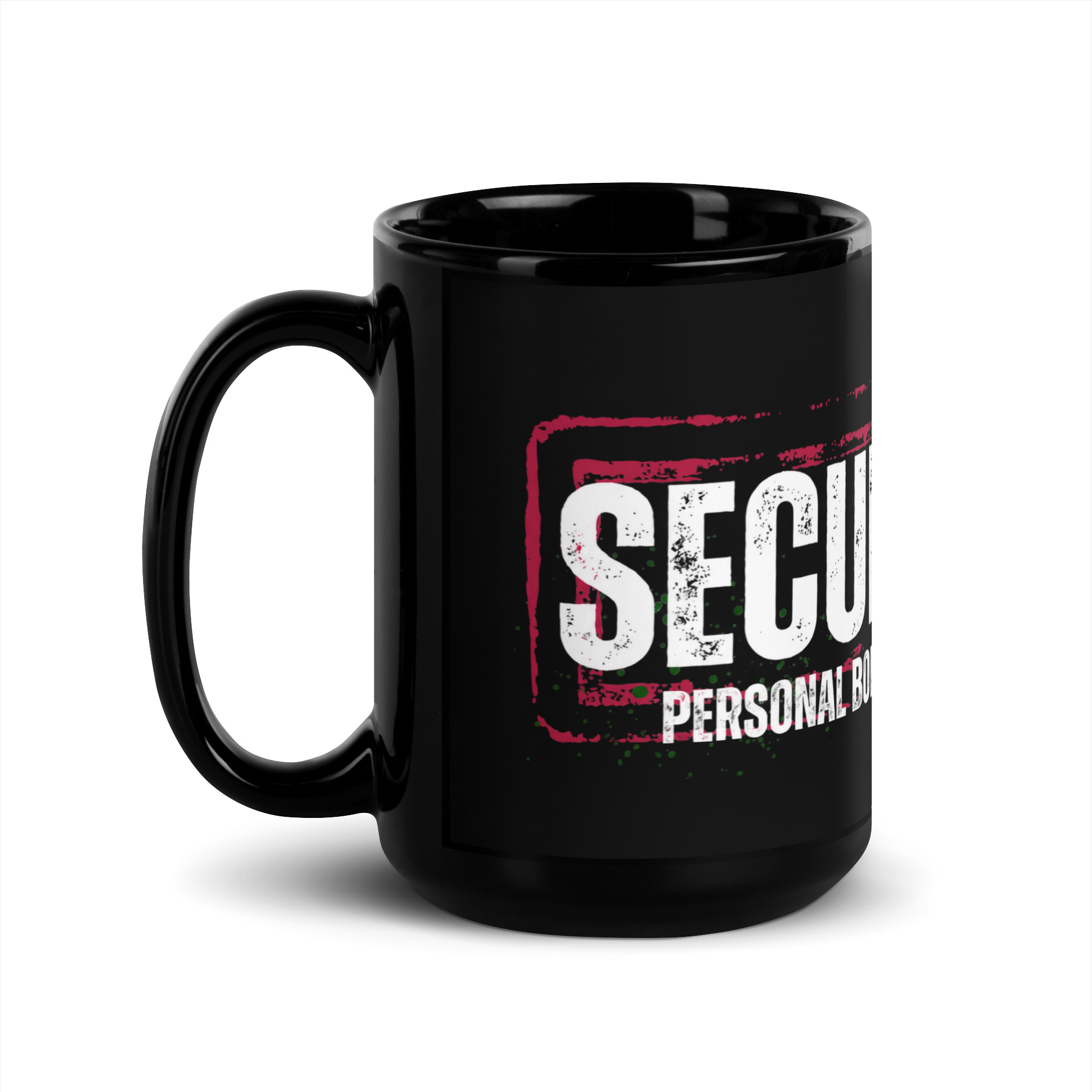 Security - Black Glossy Mug - Image 2